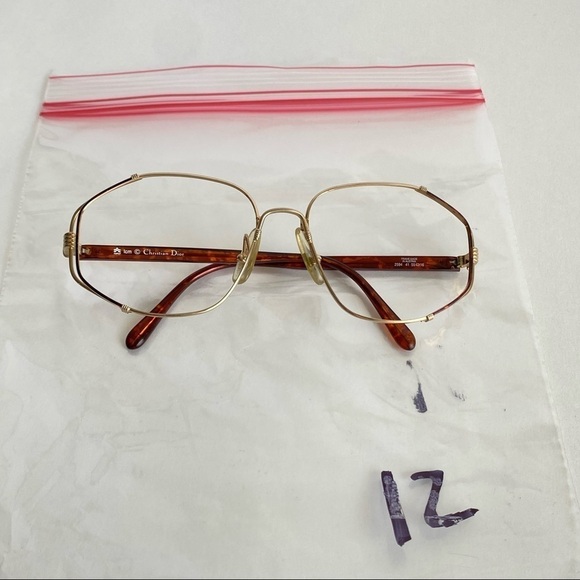 Vintage Christian Dior Eyeglass Frames Retro 60s 70s Gold Glasses Tortoise Shell main image 3